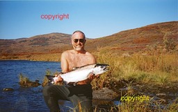 12 lbs silver salmon Karluk R,Kodiak island 1998